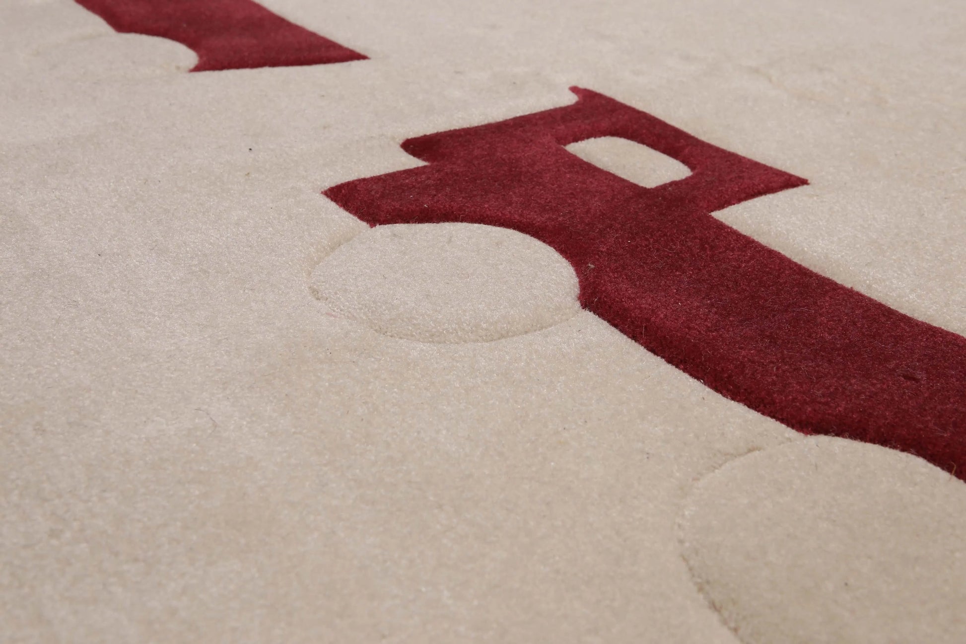 4' x 6' Modern 100% wool Pile area rug  Abstract Beige-1