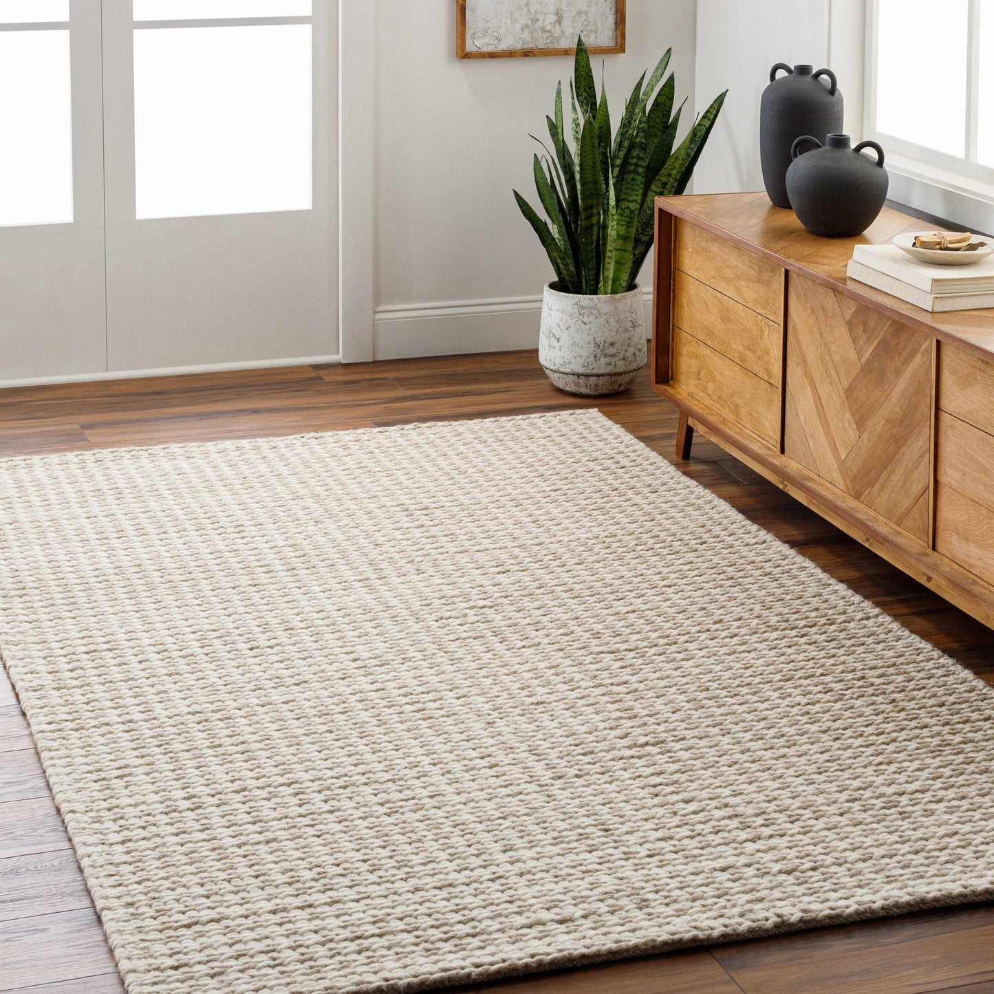 Lenci Hand Woven Wool Area Rug-1
