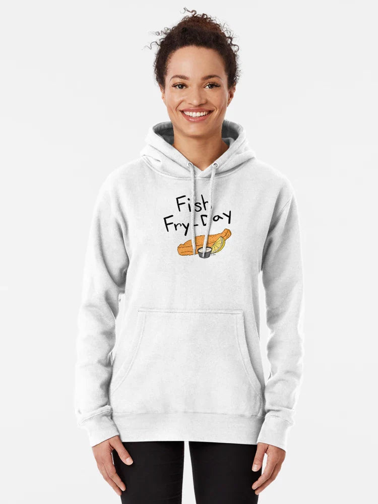 Fish Fry-day - Fish Fry Friday - Black Text & Robin Egg Blue Background
