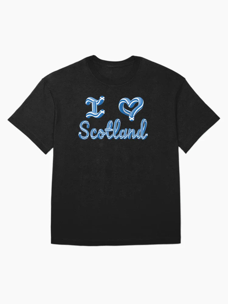 I Love Scotland 3D Text Illustrated Typography