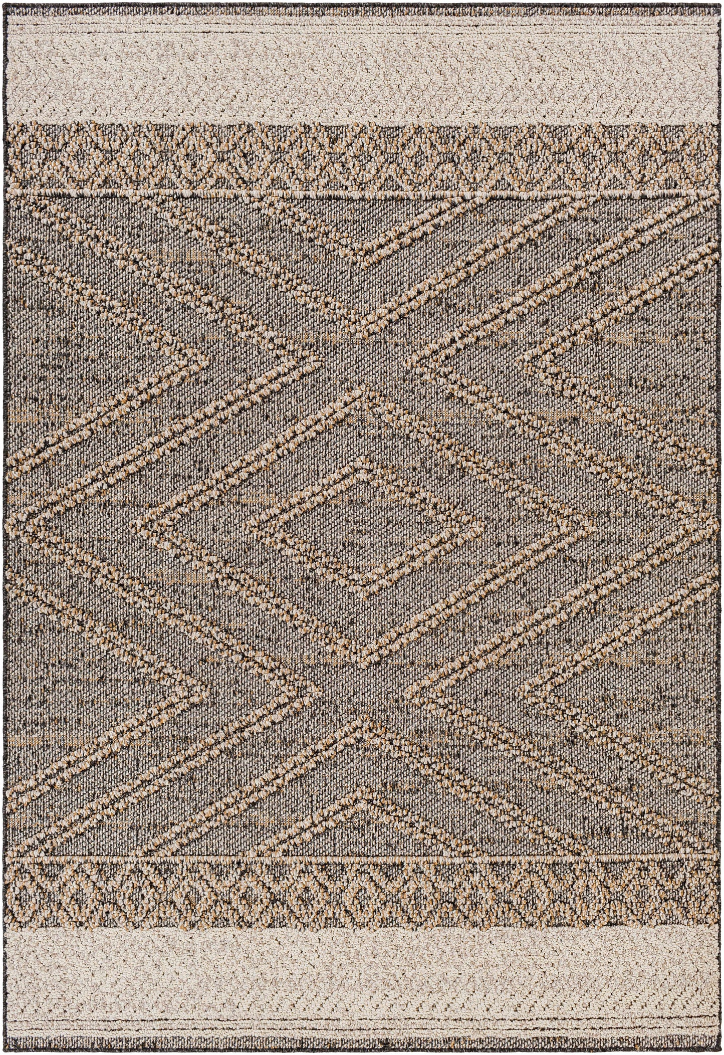 Beige Charcoal Areli Area Rug-1