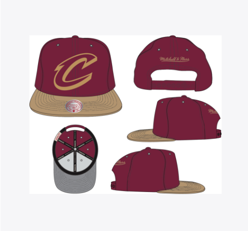 Cleveland Cavaliers - NBA Top Spot Snapback Red- Gold Hat