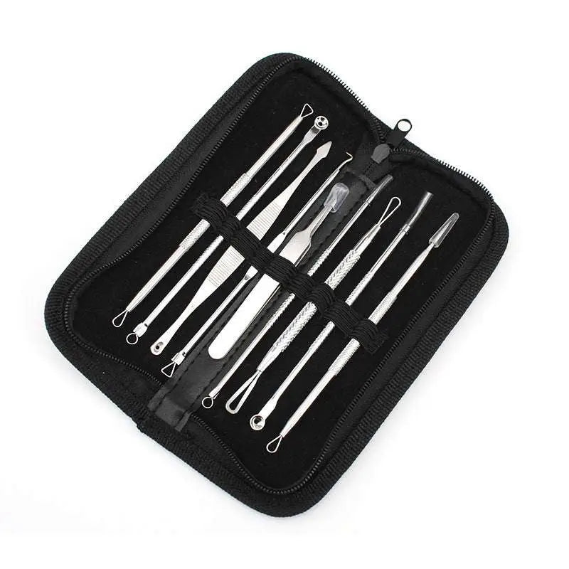 Stainless Steel Beauty Needle Set with Zippered Case