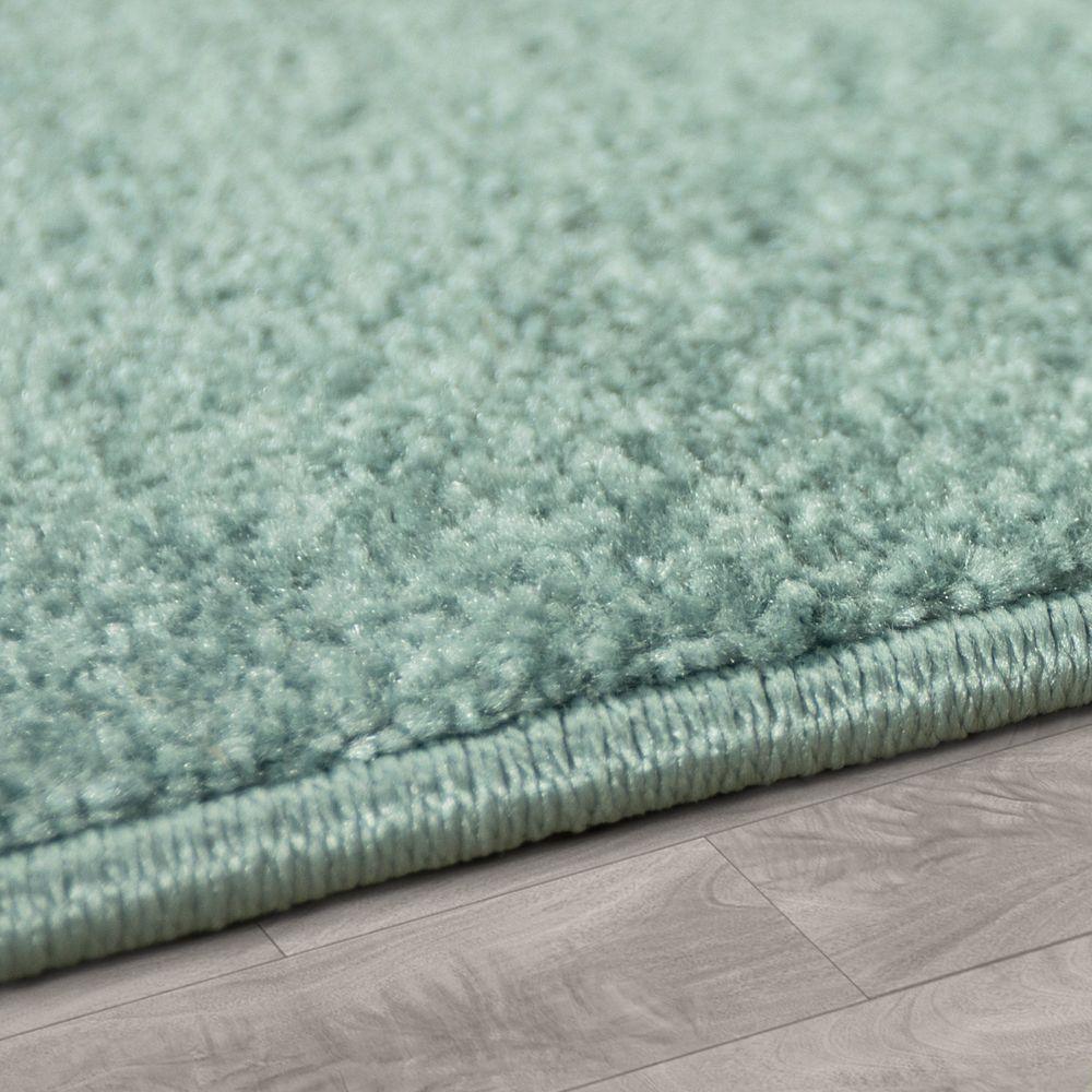Stars Rug Kids for Nursery in Green White Pastel Colors-1