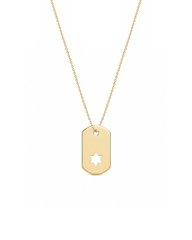Star of David ID Tag Necklace