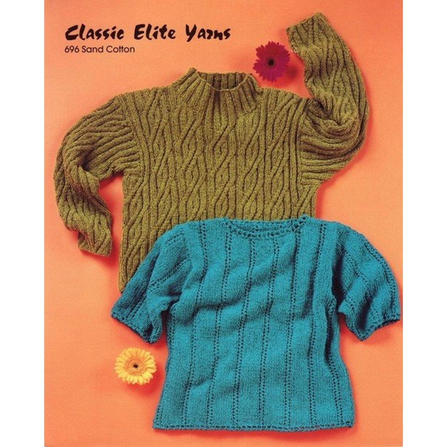 NWT Classic Elite Yarn 696 Morning Daisies Newly Washed Knitting Sweater Pattern