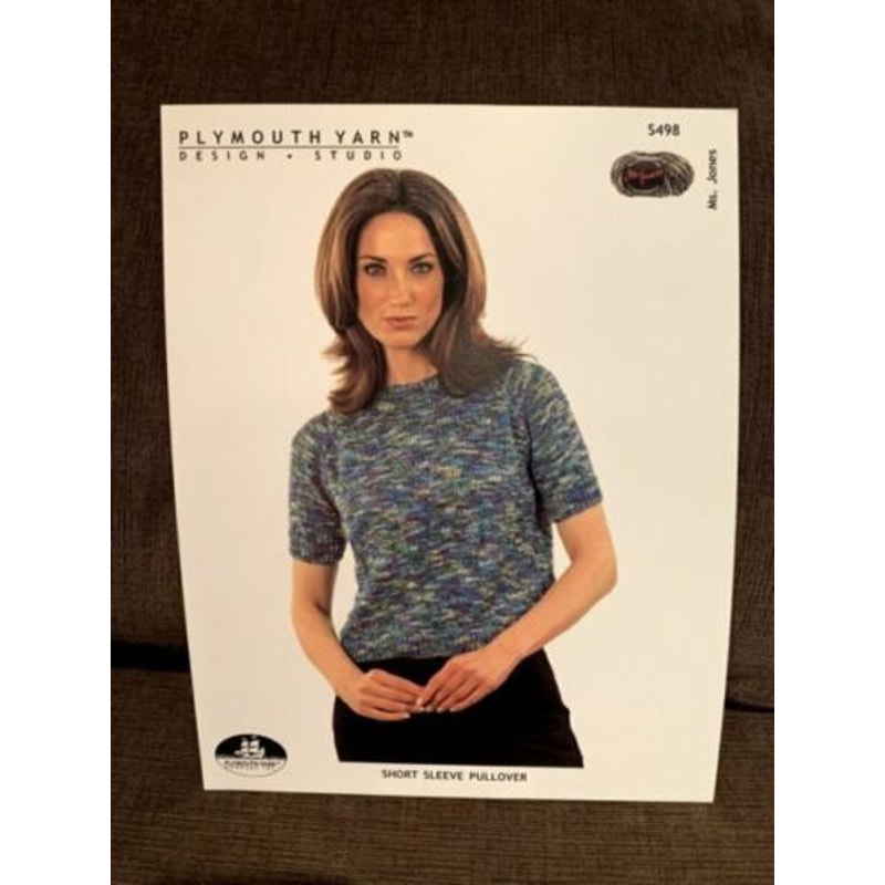 New Plymouth Yarn Design S498 Ms Jones Short Sleeve Sweater Knitting Pattern
