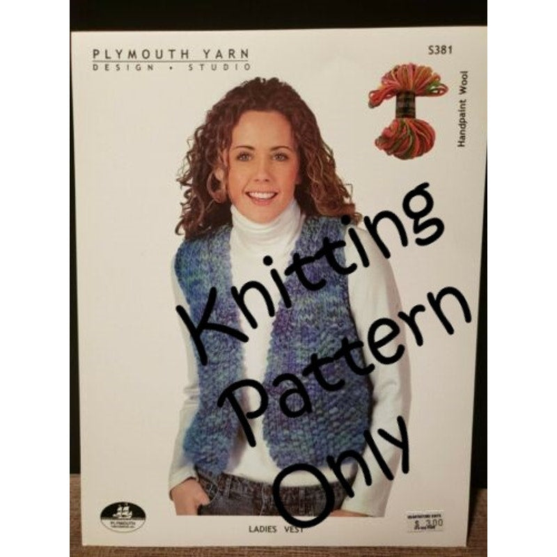 New Plymouth Yarn S381 Handpaint Wool Ladies Vest Sweater Knitting Pattern