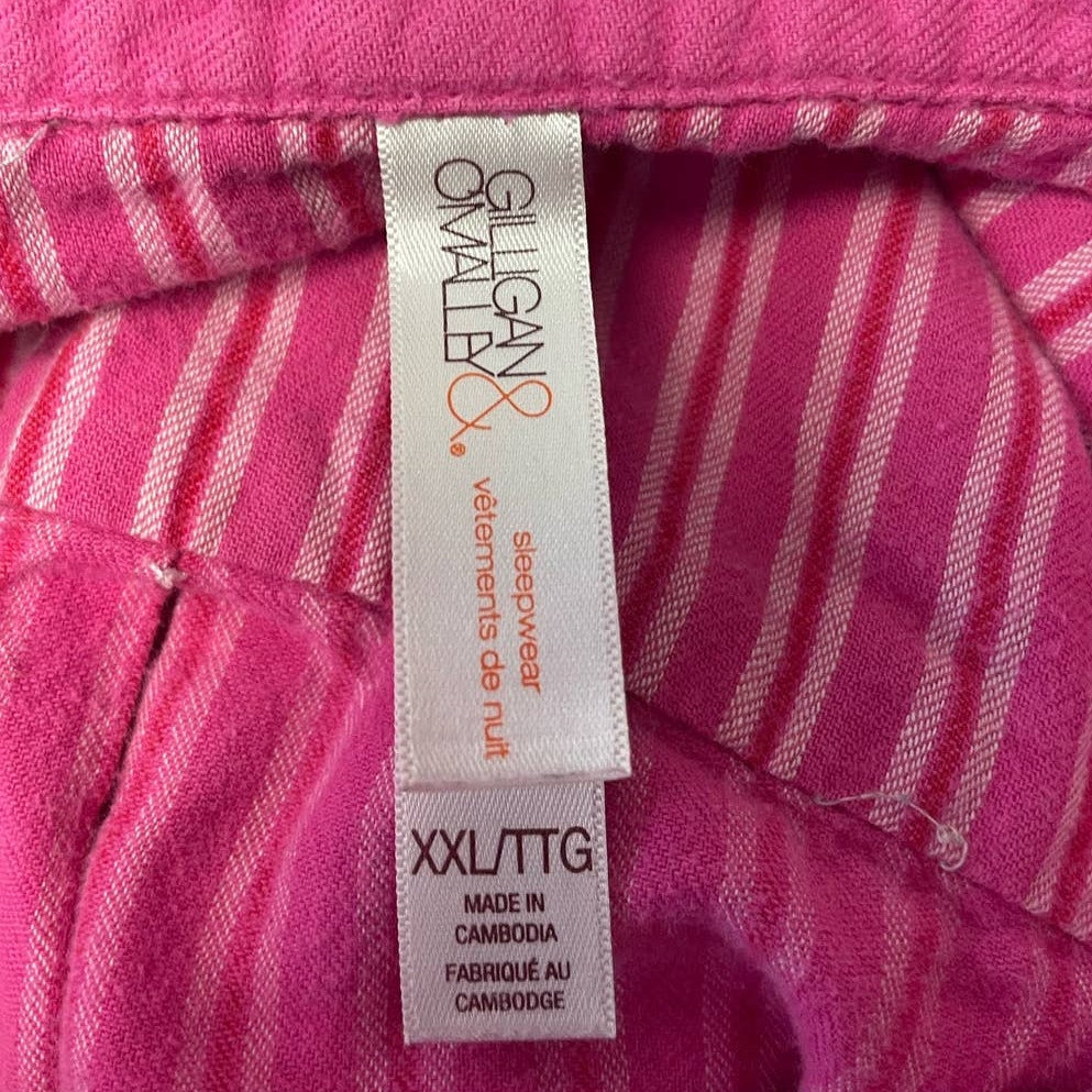 Gilligan & O'Malley Womens XXL Long Sleeve Cotton Button Front Sleepwear Shirt