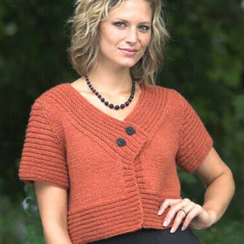 New Vanessa Ewing Plymouth Yarn Design 2213 Women's Short Sleeved Jacket Pattern