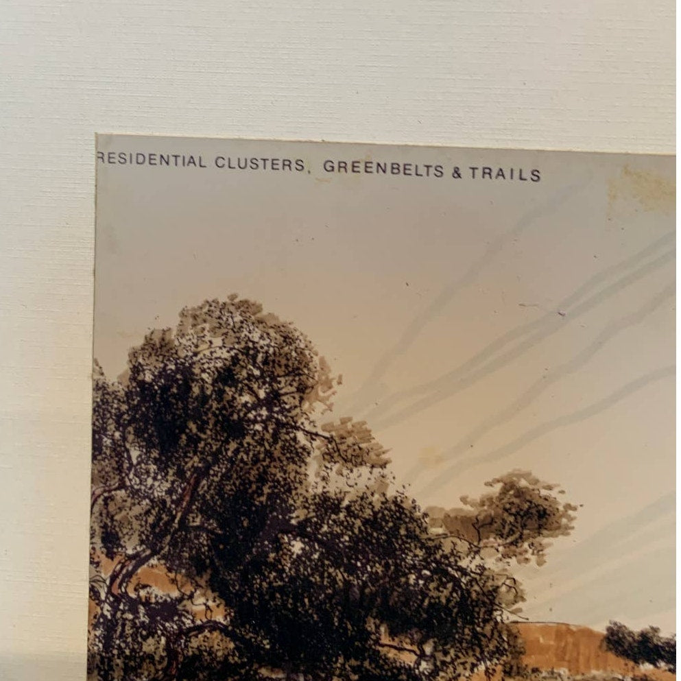 Vintage 1968 McDougall Residential Clusters Greenbelts Trails Print Mounted Art