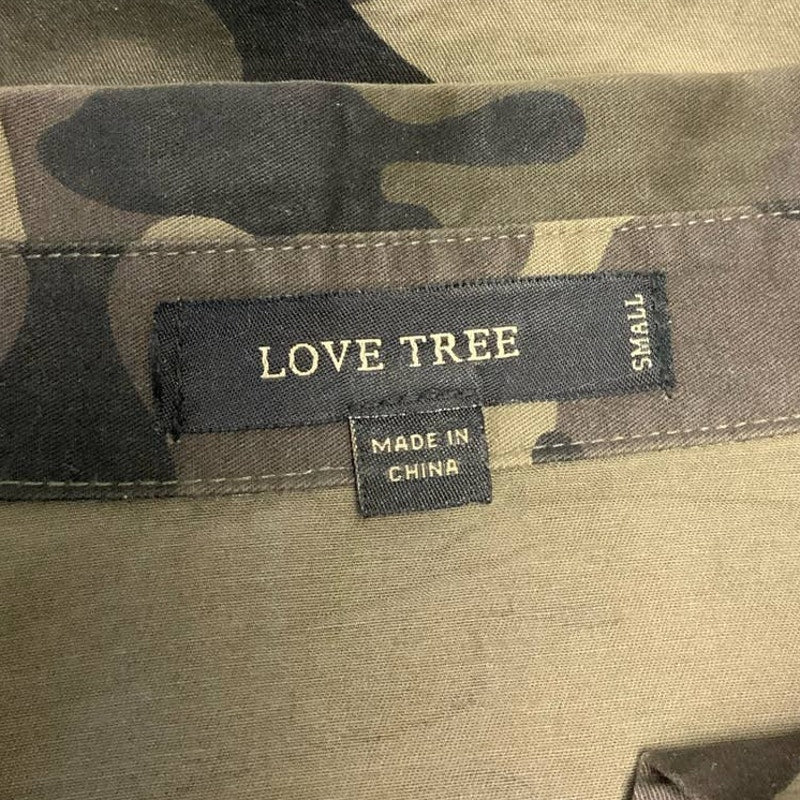 Love Tree Small Long Sleeve Embroidered Flower Camouflage Button Down Shirt