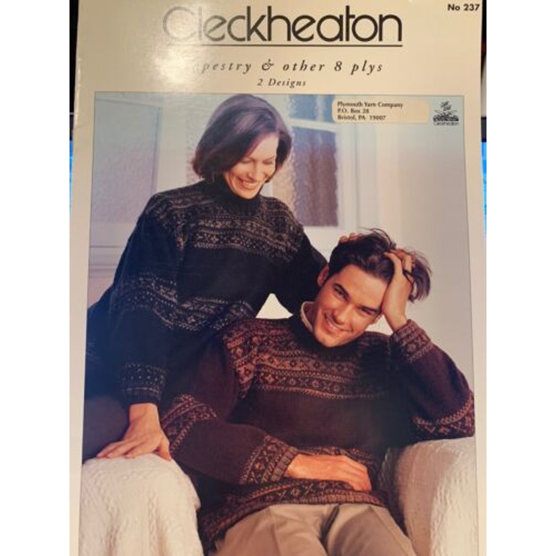 New Cleckheaton 237 Tapestry & other 8 plys Mens Womens Sweater Knitting Pattern