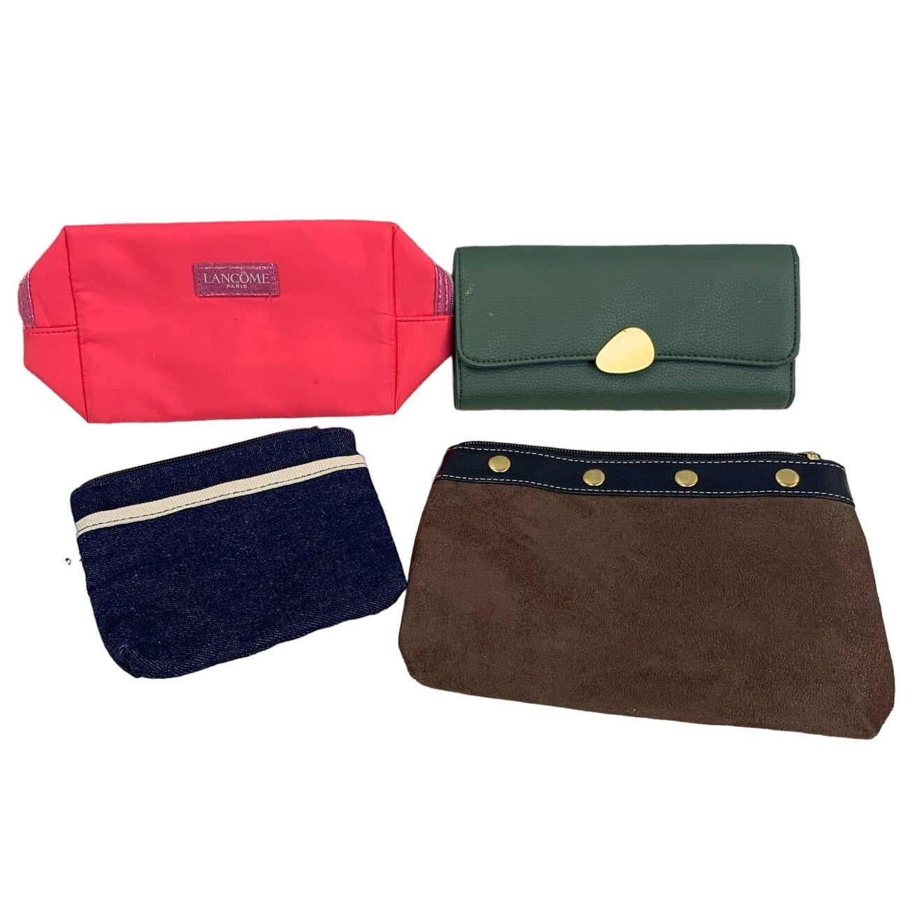 Lot of 4 Wallet Zipper Pouch Cosmetic Bag Coin Purse Mini Bags Cases
