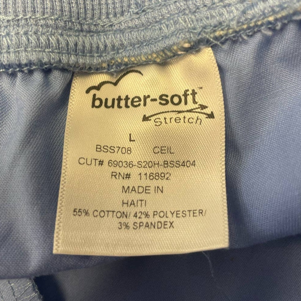 Butter-Soft Stretch Womens Large PolyCotton Drawstring Elastic Waist Scrub Pants