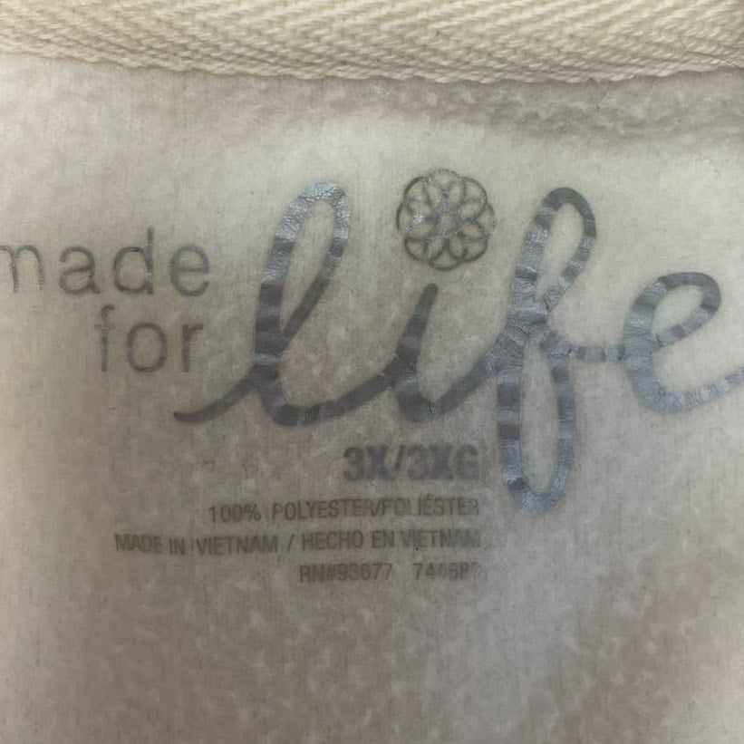 Made for Life Womens 3X Long Sleeve Full Zip 100% Polyester Fleece Hooded Jacket