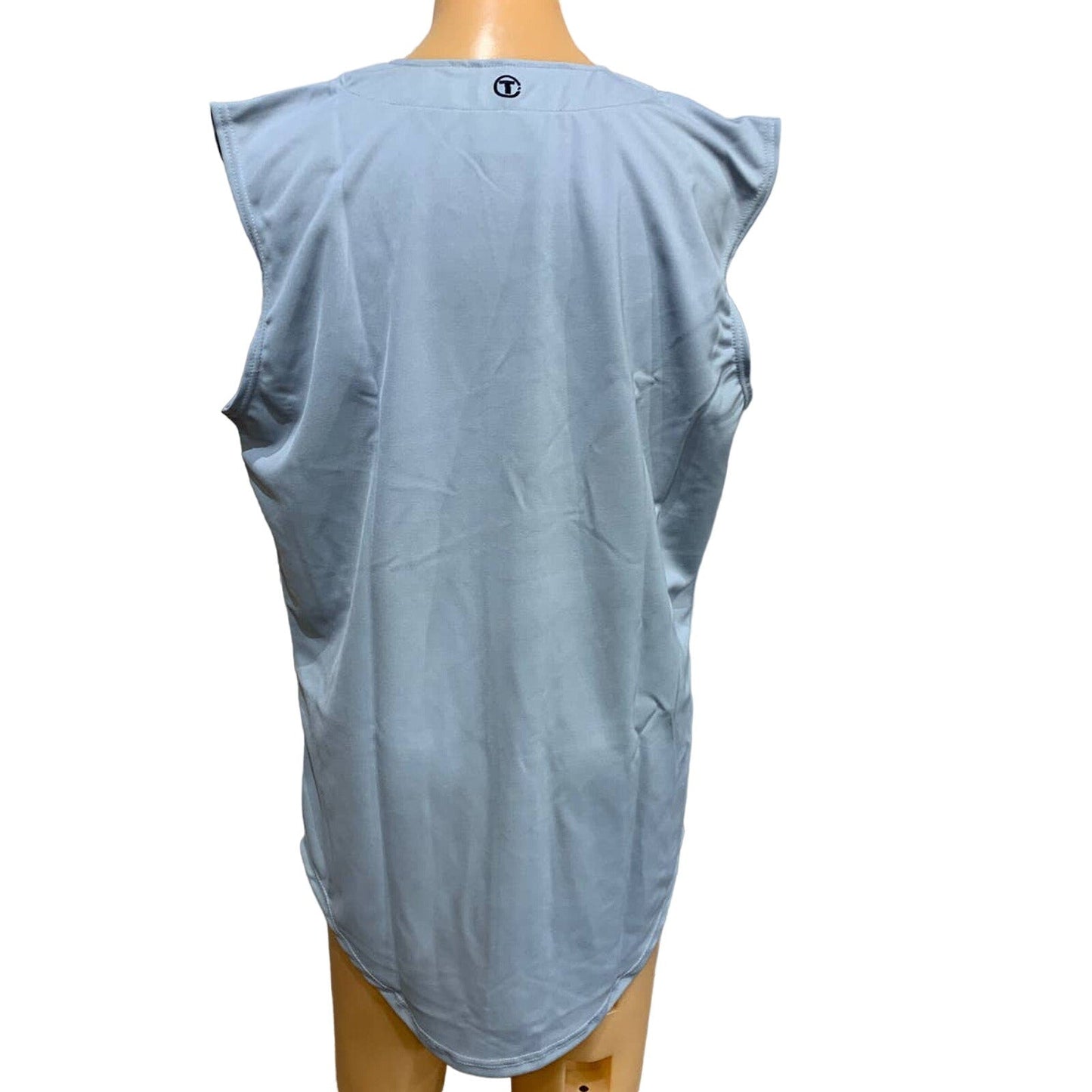 New Tag Team Uniform Adult Medium Gray Button Down Baseball Sleeveless Jersey