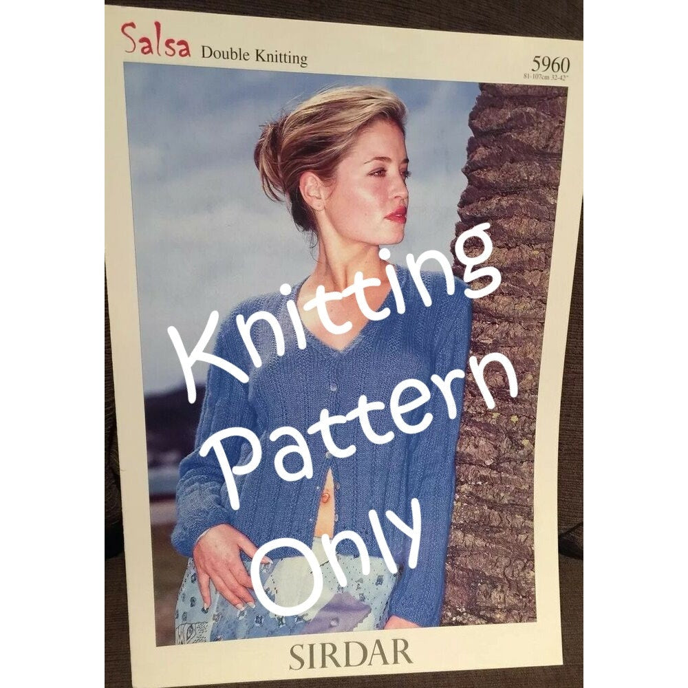New Sirdar 5960 Salsa Ladies DK Double Knitting Cardigan Sweater Pattern