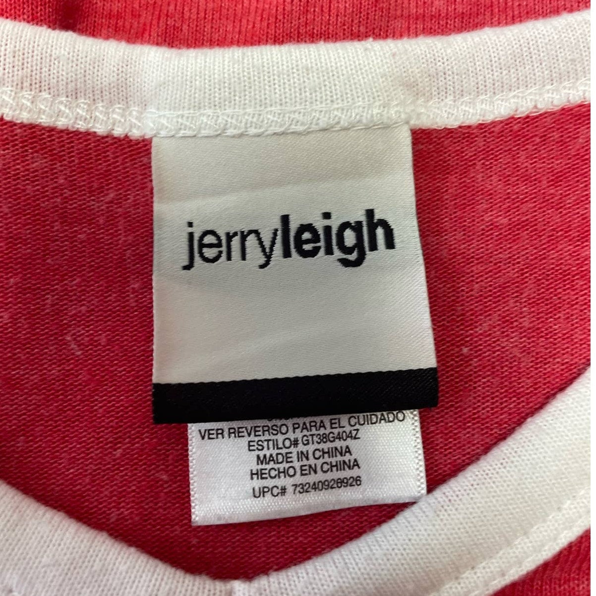 Jerry Leigh Juniors XS Blessed Long Sleeve V-Neck Polyester Blend Striped Top