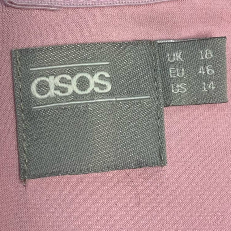 Asos Womens Plus Size 18 Off Shoulder Pink Diagonal Stripe Soft Midi Flowy Dress