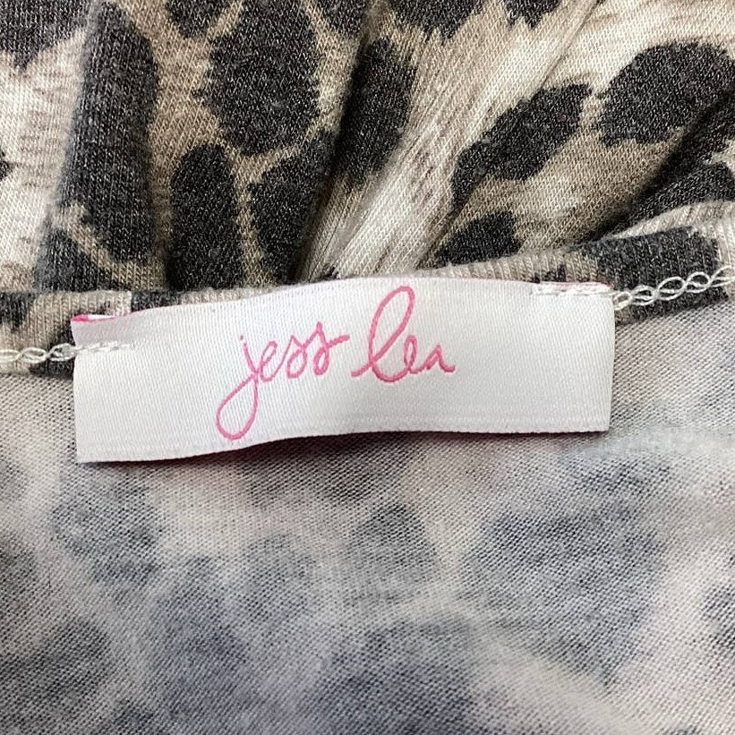 Jess Lea Womens Medium V-Neck Polyester Blend Animal Leopard  TShirt Maxi Dress