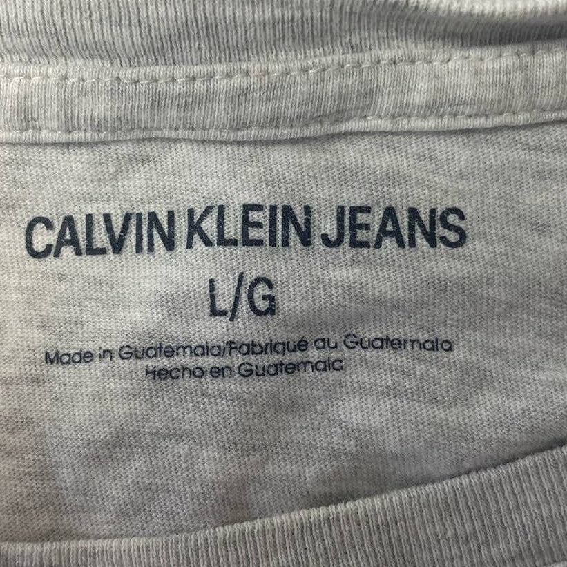 Calvin Klein Jeans Mens Large Gray Sleeveless Cotton Blend Tee Shirt Tank Top