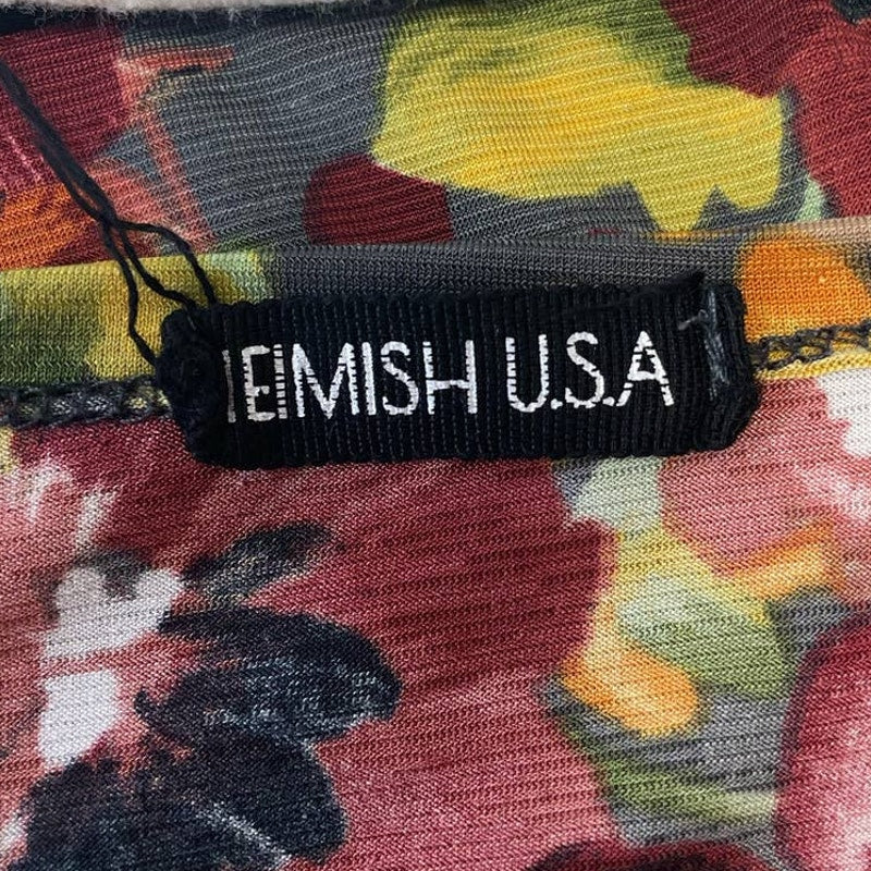 Heimish USA Womens Medium Long Sleeve Floral Striped Long Open Cardigan Top