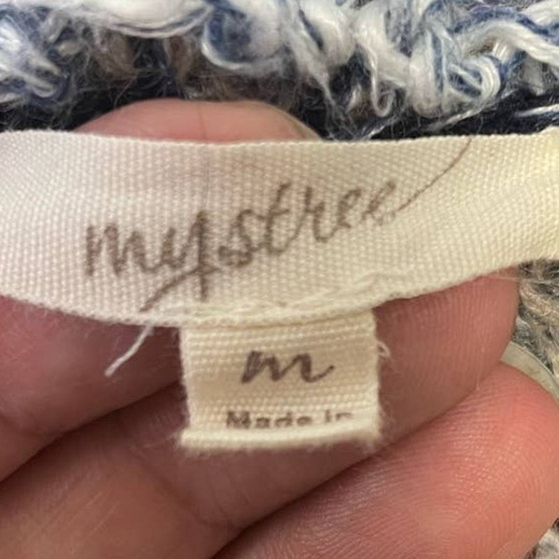 Mystree Medium Acrylic Polyester Wool Blend Striped Open Cardigan Knit Sweater