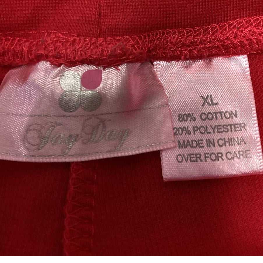 Jay Day Womens XL Side Stripe Cotton Blend Drawstring Elastic Waist Sweat Pants