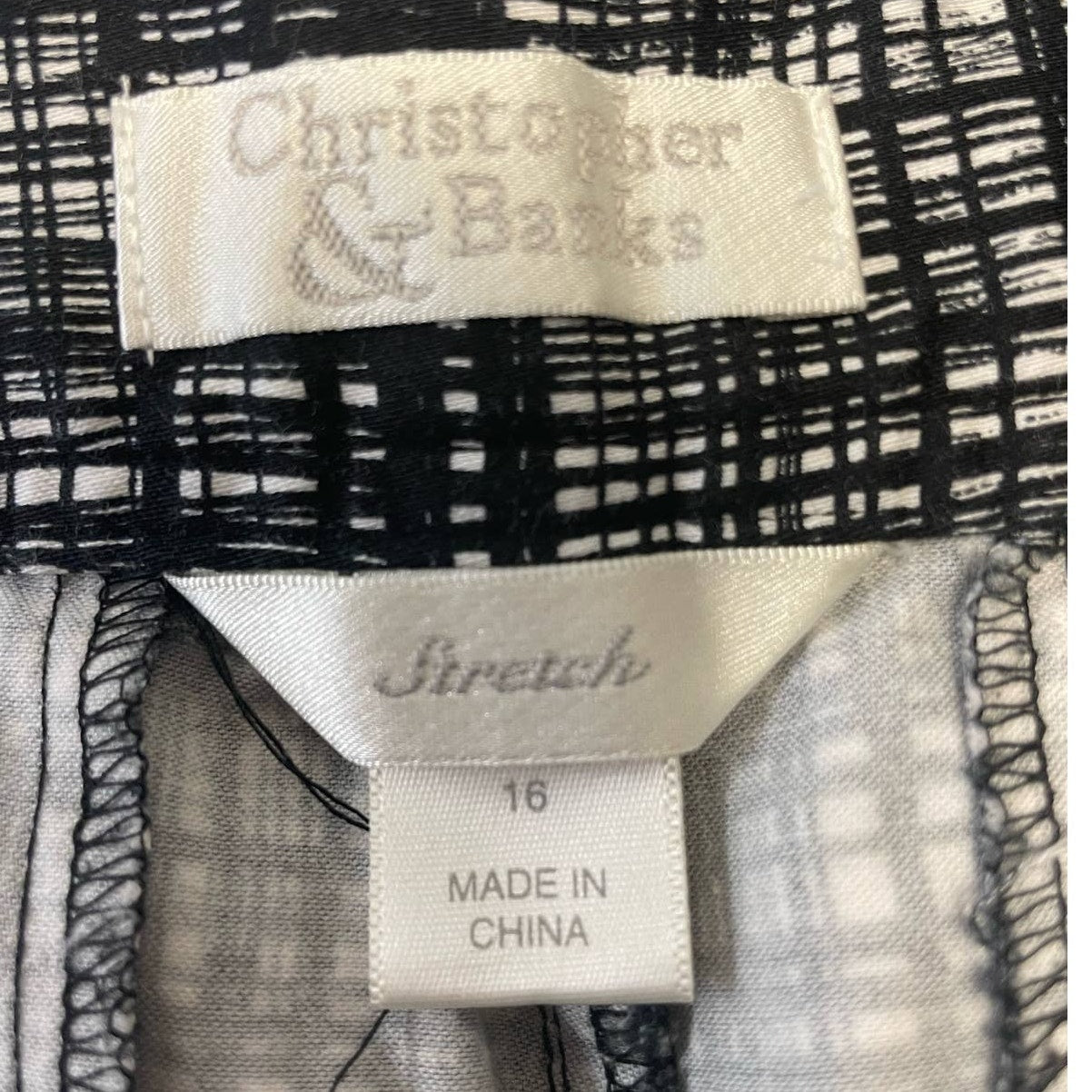 Christopher & Banks Womens Size 16 Stretch Cotton Skimmer Plaid Shorts