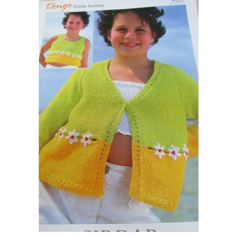 New Sirdar 4289 Tango Girls Cardigan Sweater Double Knitting Pattern