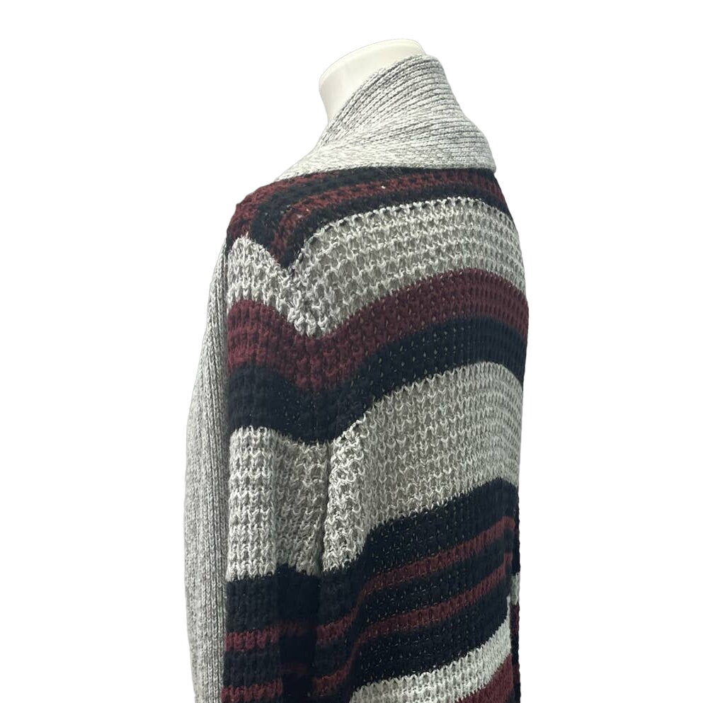 Bobbie Brooks 1X Long Sleeve Striped 100% Acrylic Long Open Cardigan Sweater