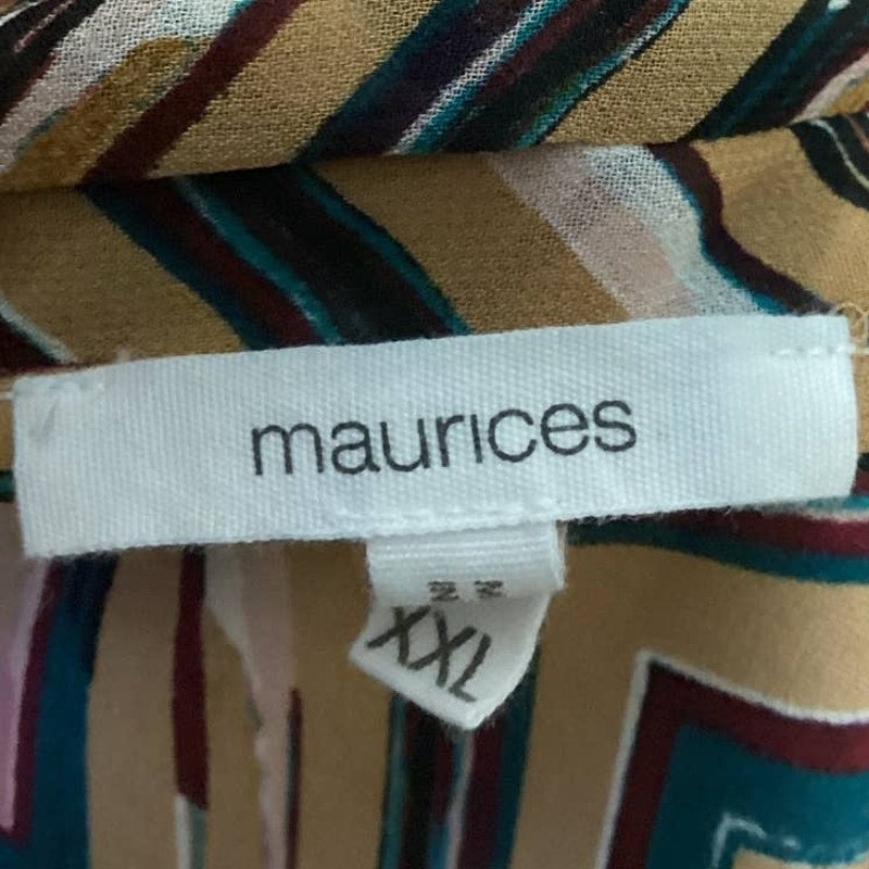 Maurices Womens XXL Sleeveless Polyester Chevron Stripe V-Neck Flowy Tank Top