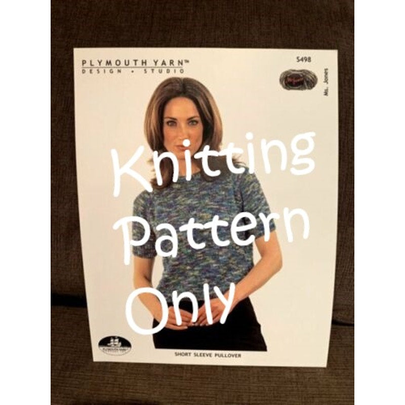 New Plymouth Yarn Design S498 Ms Jones Short Sleeve Sweater Knitting Pattern