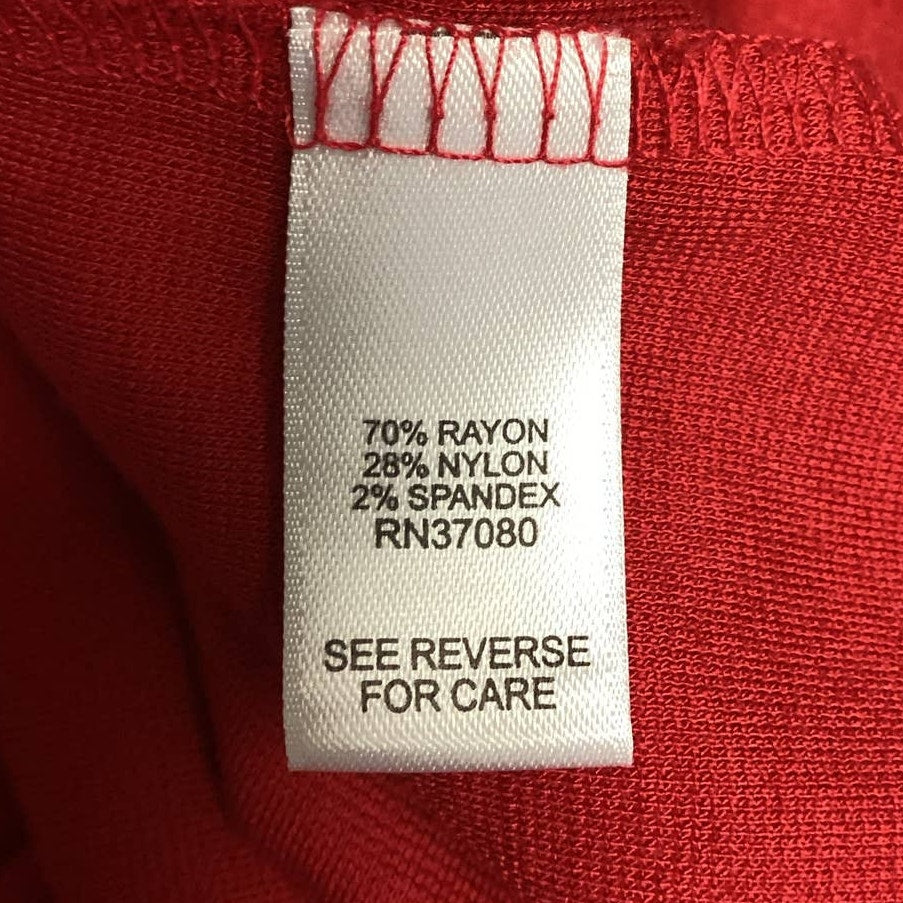 C Est 1946 Small Peek A Boo Front Long Sleeve Rayon Blend Scoop Neck Tee Shirt