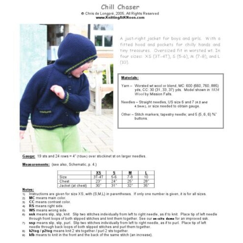 New Chris de Longpre Chill Chaser Child Sweater Knitting at KNoon Pattern