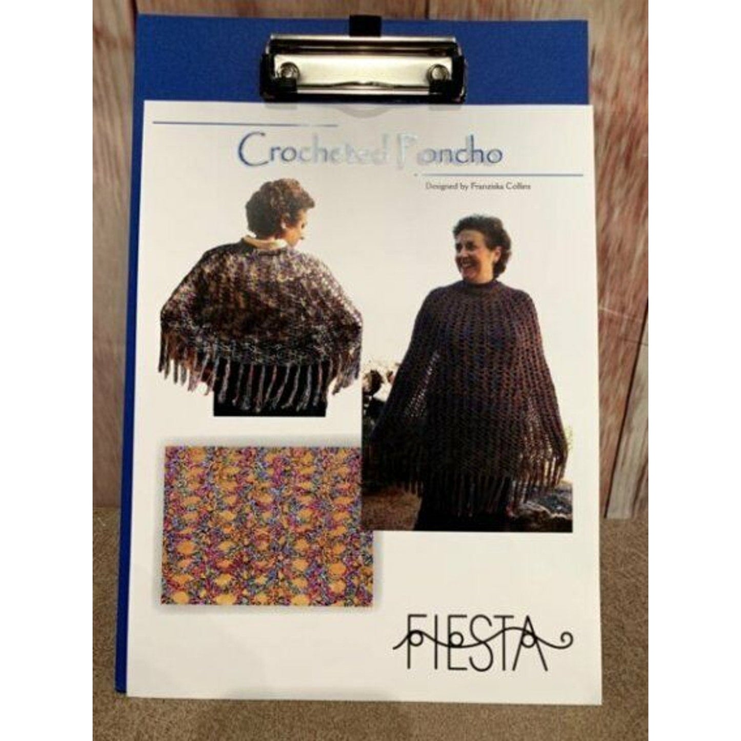 New Fiesta Yarns by Franziska Collins Rayon Boucle Fringe Poncho Crochet Pattern