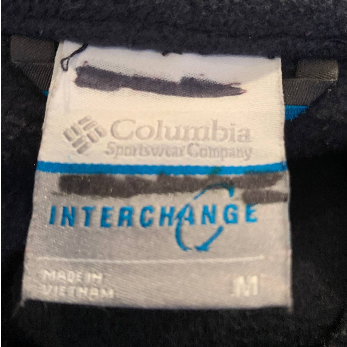 Columbia Navy Blue Mens Medium Full Zip Long Sleeve Warm Fleece Jacket w Pockets