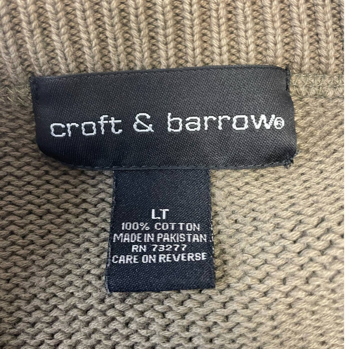 Croft & Barrow Mens Large Tall LT Long Sleeve Crew Neck Pullover Cotton Sweater