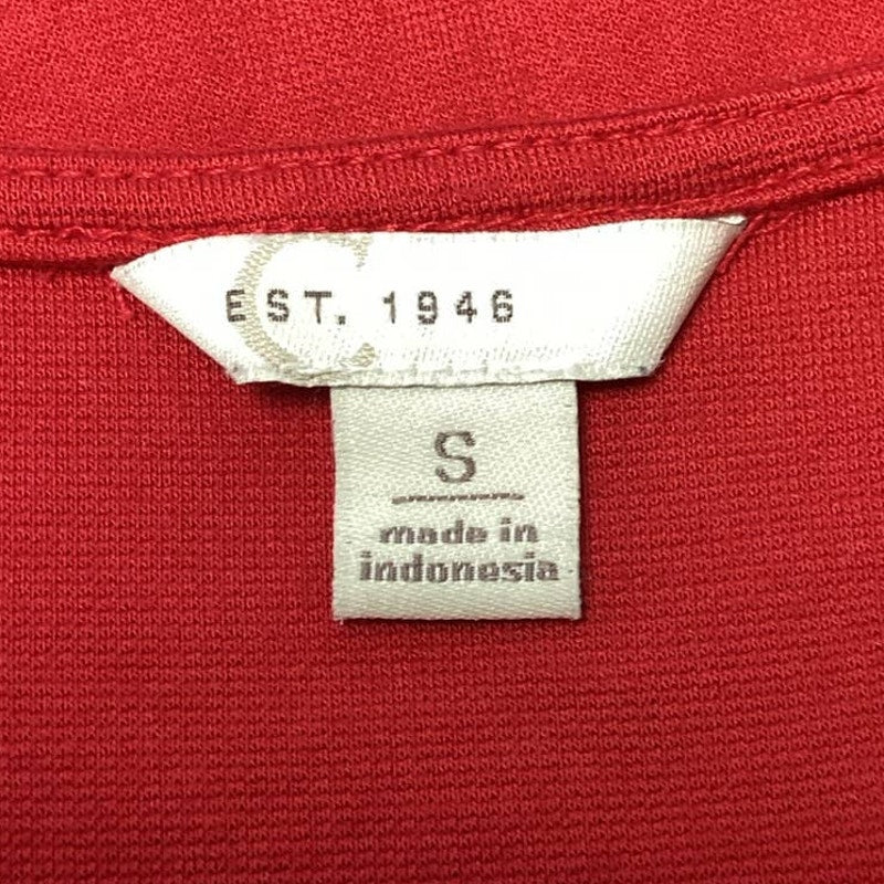 C Est 1946 Small Peek A Boo Front Long Sleeve Rayon Blend Scoop Neck Tee Shirt