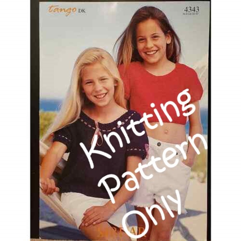 New Sirdar 4343 Tango Child Girls Short Sleeve Top Sweater Knitting Pattern
