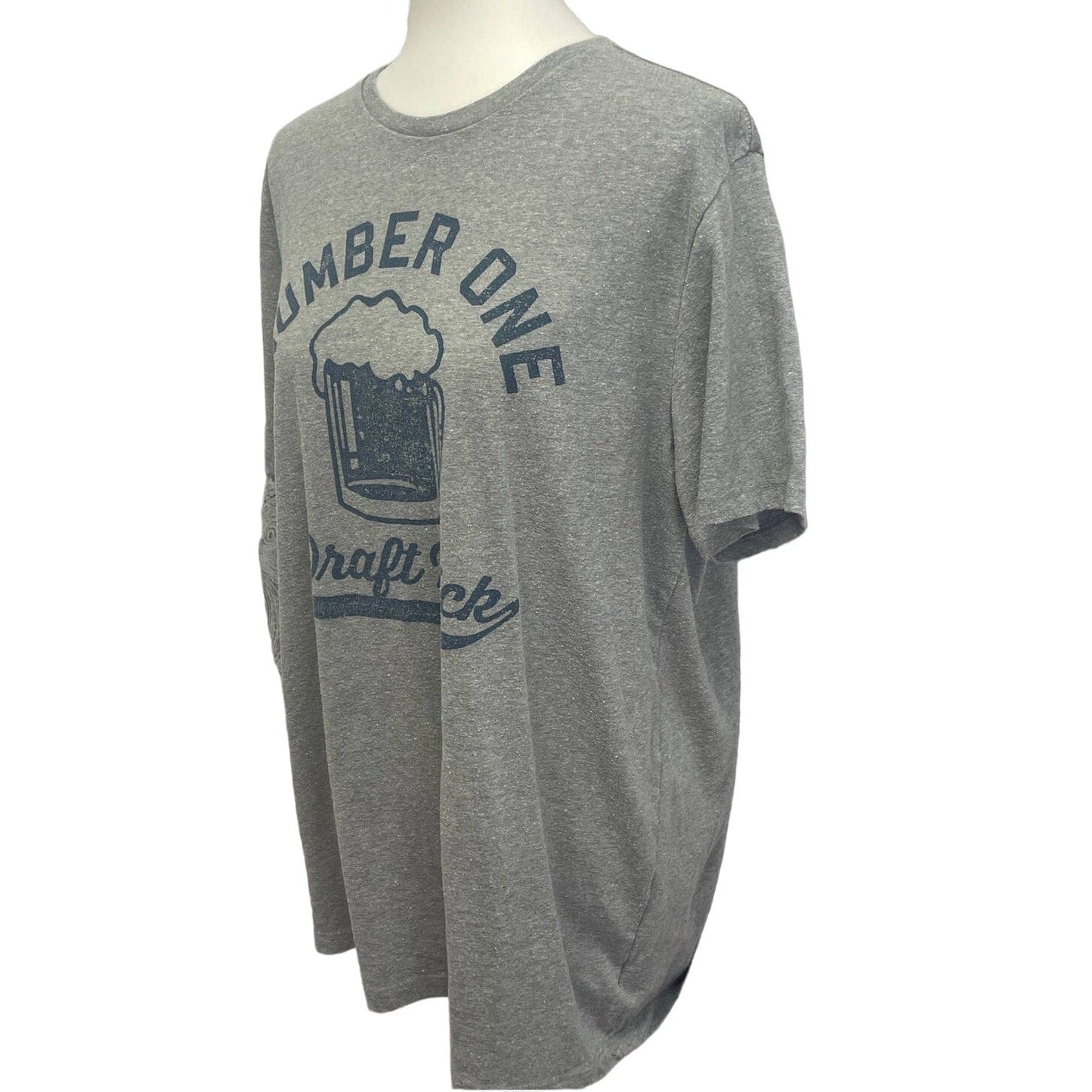 Old Navy Mens XL Number One Draft Pick Beer Mug Short Sleeve Cotton Blend Tee