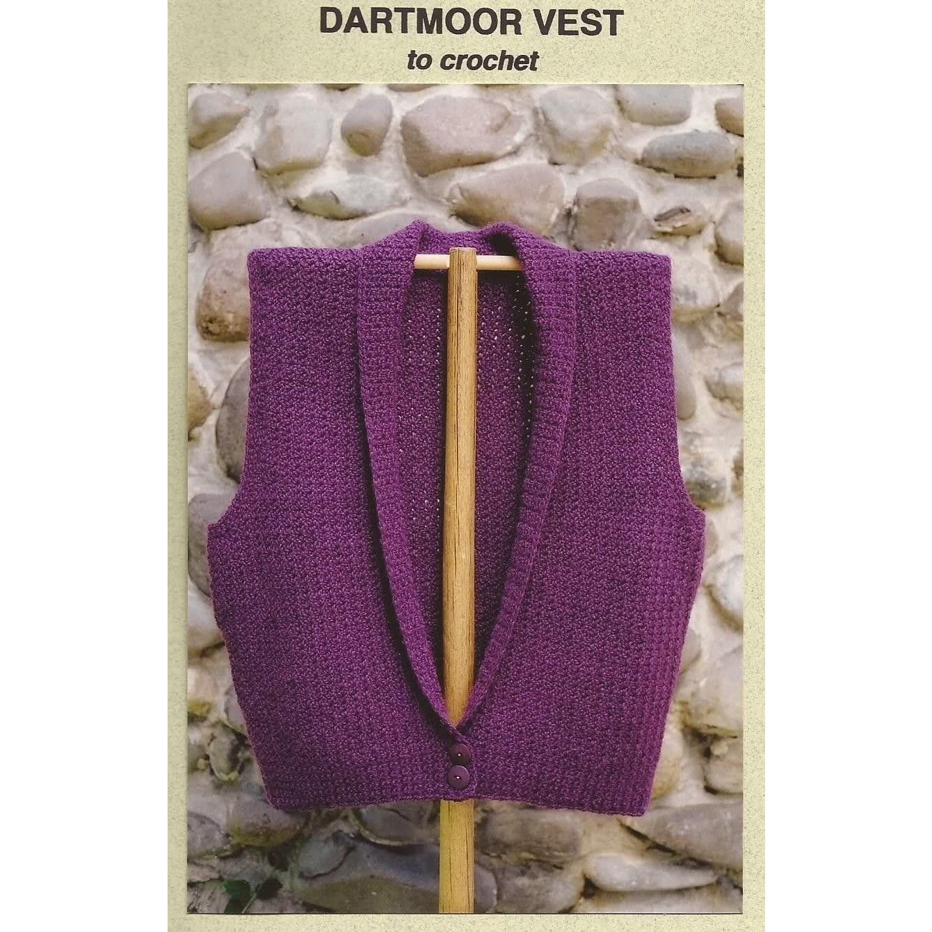 NWT Oat Couture PH606 Dartmoor Botton Down Vest 6 sizes Crochet Pattern
