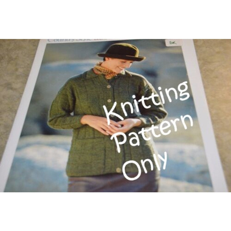 New Sirdar 5637 Country Style Collar Cardigan w Pockets Sweater Knitting Pattern