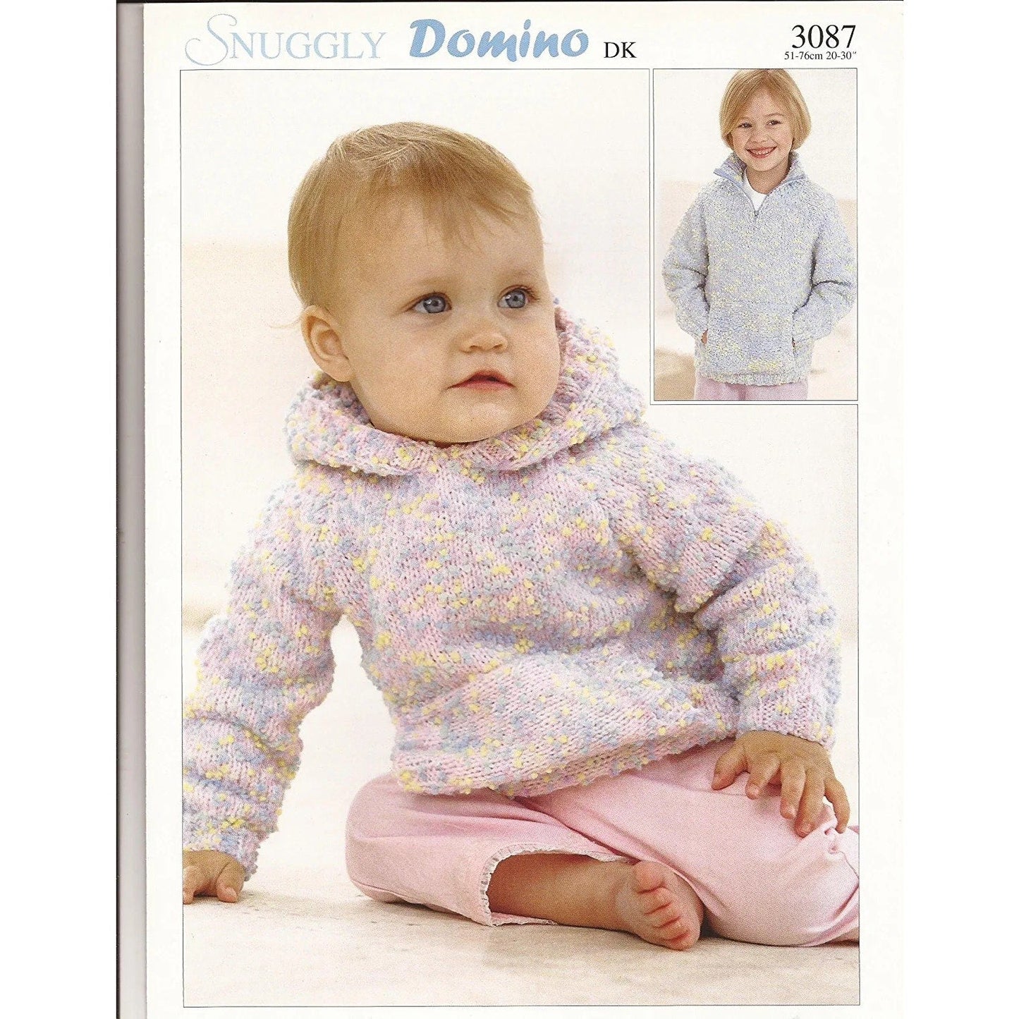 New Sirdar 3087 Snuggly Domino DK Baby Child Hoodie Sweater Knitting Pattern