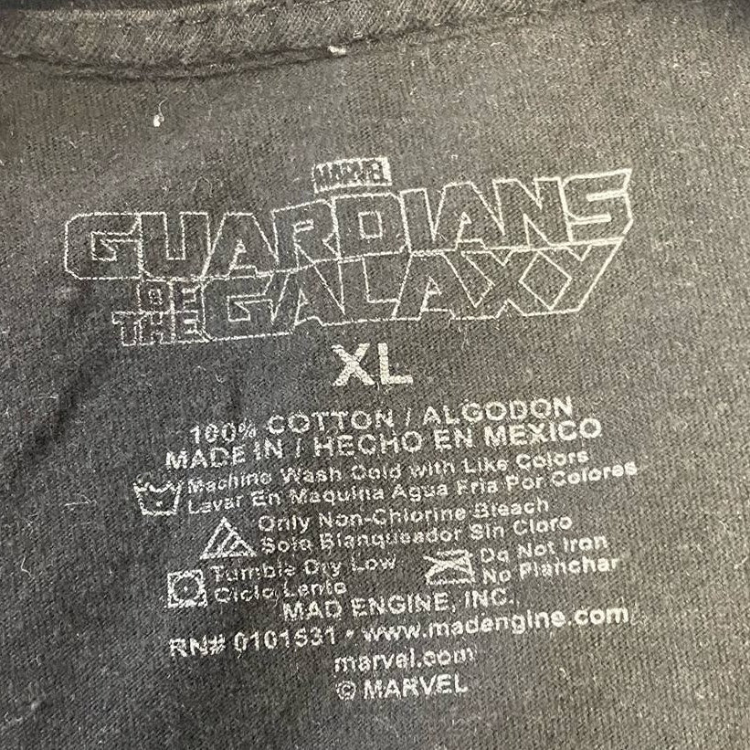 Marvel Guardians of the Galaxy Mens XL Short Sleeve 100% Cotton Crew Neck Tee