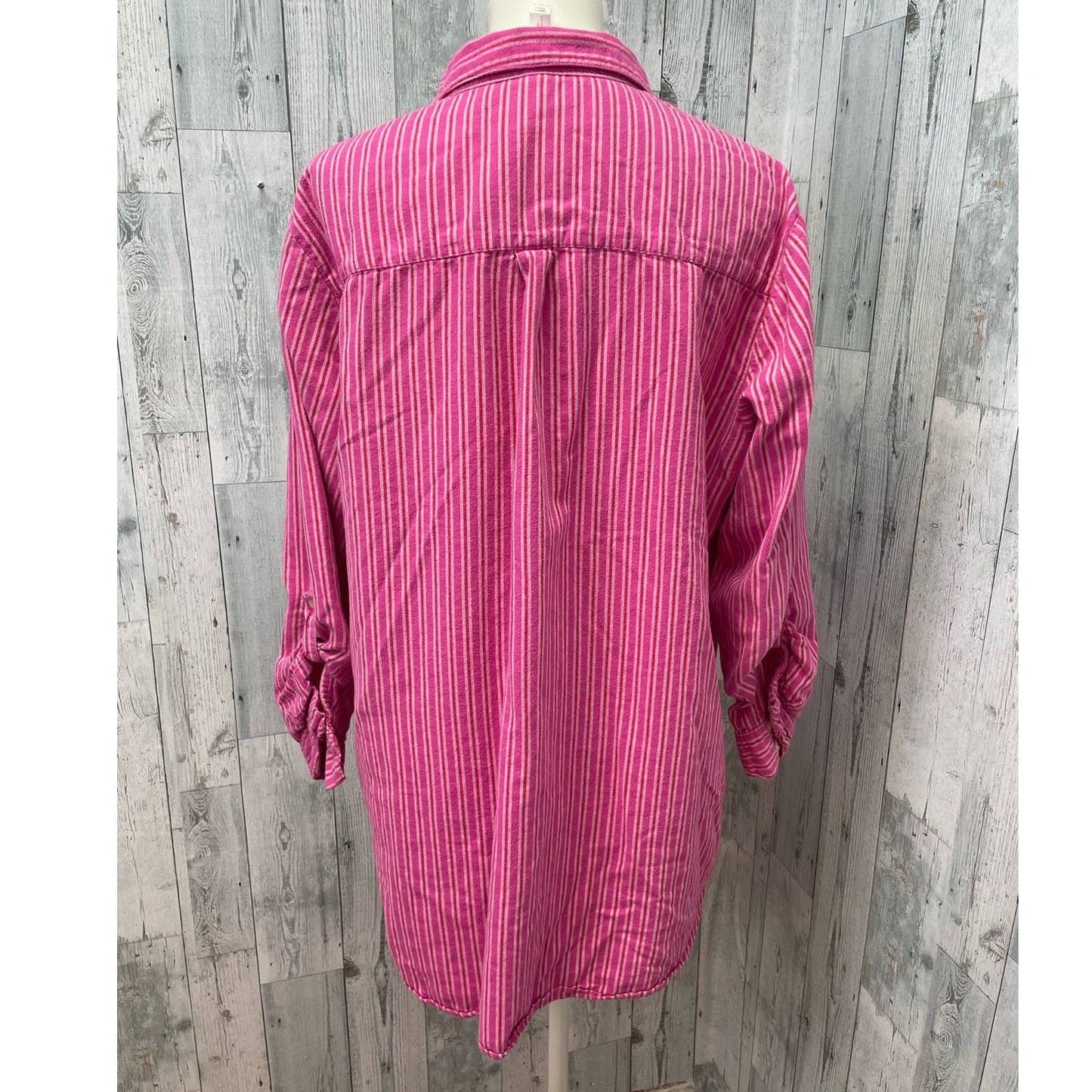 Gilligan & O'Malley Womens XXL Long Sleeve Cotton Button Front Sleepwear Shirt