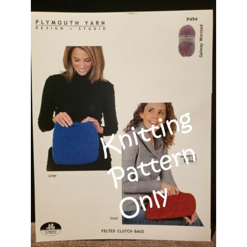 New Plymouth Yarn Galway Worsted Felted Clutch Bags Knitting Pattern P494