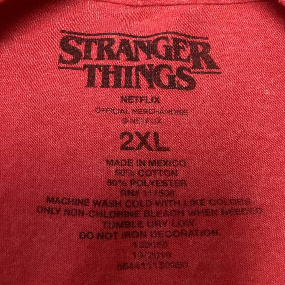 Netflix Stranger Things Mens 2XL Short Sleeve Crew Neck Cotton Blend Tee Shirt