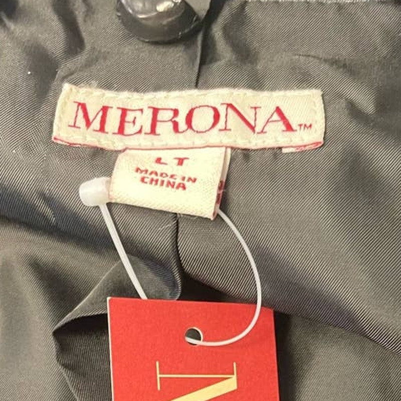 New Mens Merona Large Tall LT Long Sleeve 2 Button Gray Suit Coat Jacket Blazer